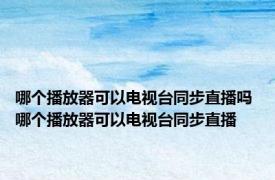 哪个播放器可以电视台同步直播吗 哪个播放器可以电视台同步直播