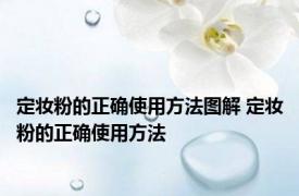 定妆粉的正确使用方法图解 定妆粉的正确使用方法