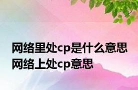 网络里处cp是什么意思 网络上处cp意思