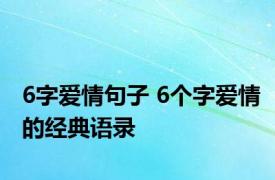 6字爱情句子 6个字爱情的经典语录