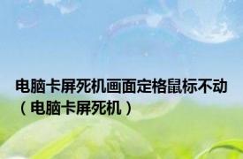 电脑卡屏死机画面定格鼠标不动（电脑卡屏死机）