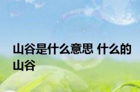 山谷是什么意思 什么的山谷