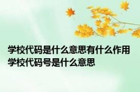 学校代码是什么意思有什么作用 学校代码号是什么意思