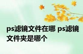 ps滤镜文件在哪 ps滤镜文件夹是哪个