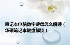 笔记本电脑数字键盘怎么解锁（华硕笔记本键盘解锁）