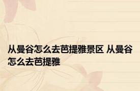 从曼谷怎么去芭提雅景区 从曼谷怎么去芭提雅