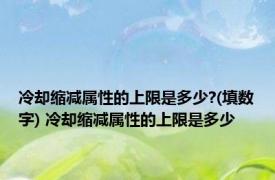 冷却缩减属性的上限是多少?(填数字) 冷却缩减属性的上限是多少