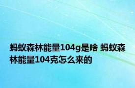 蚂蚁森林能量104g是啥 蚂蚁森林能量104克怎么来的