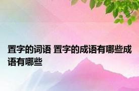 置字的词语 置字的成语有哪些成语有哪些