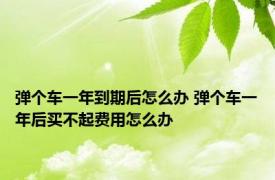 弹个车一年到期后怎么办 弹个车一年后买不起费用怎么办