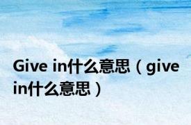 Give in什么意思（give in什么意思）