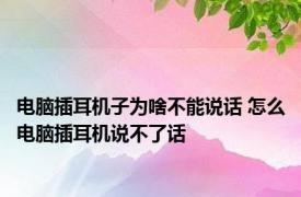 电脑插耳机子为啥不能说话 怎么电脑插耳机说不了话