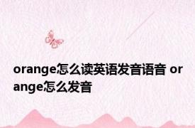 orange怎么读英语发音语音 orange怎么发音