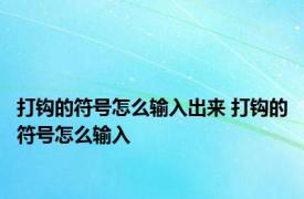 打钩的符号怎么输入出来 打钩的符号怎么输入