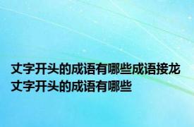 丈字开头的成语有哪些成语接龙 丈字开头的成语有哪些