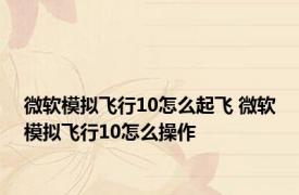 微软模拟飞行10怎么起飞 微软模拟飞行10怎么操作