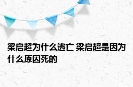 梁启超为什么逃亡 梁启超是因为什么原因死的