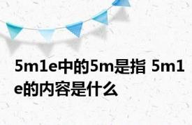 5m1e中的5m是指 5m1e的内容是什么