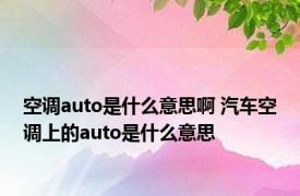 空调auto是什么意思啊 汽车空调上的auto是什么意思