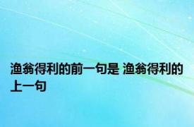 渔翁得利的前一句是 渔翁得利的上一句