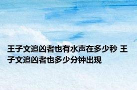 王子文追凶者也有水声在多少秒 王子文追凶者也多少分钟出现