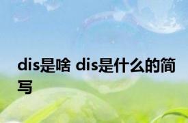 dis是啥 dis是什么的简写