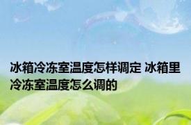 冰箱冷冻室温度怎样调定 冰箱里冷冻室温度怎么调的