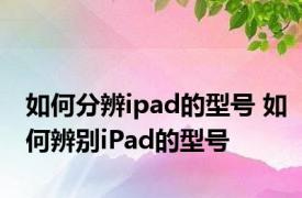 如何分辨ipad的型号 如何辨别iPad的型号