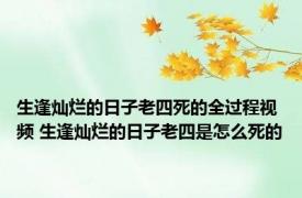 生逢灿烂的日子老四死的全过程视频 生逢灿烂的日子老四是怎么死的