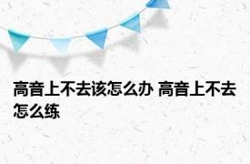 高音上不去该怎么办 高音上不去怎么练