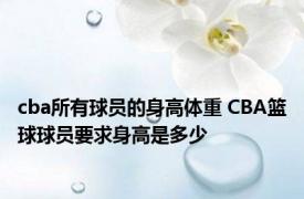 cba所有球员的身高体重 CBA篮球球员要求身高是多少