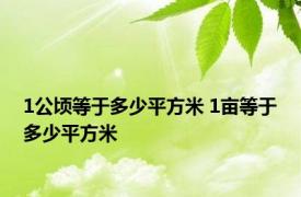 1公顷等于多少平方米 1亩等于多少平方米