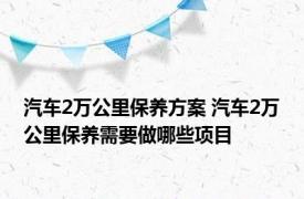 汽车2万公里保养方案 汽车2万公里保养需要做哪些项目