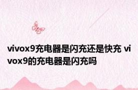 vivox9充电器是闪充还是快充 vivox9的充电器是闪充吗