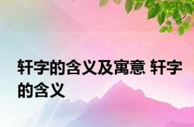 轩字的含义及寓意 轩字的含义