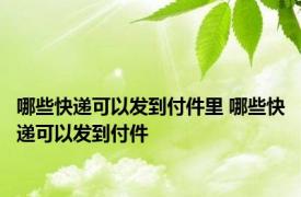 哪些快递可以发到付件里 哪些快递可以发到付件