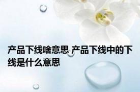 产品下线啥意思 产品下线中的下线是什么意思