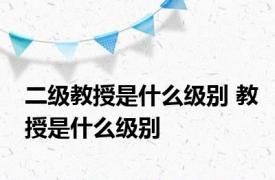 二级教授是什么级别 教授是什么级别