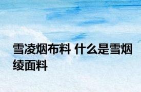 雪凌烟布料 什么是雪烟绫面料