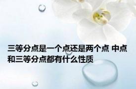 三等分点是一个点还是两个点 中点和三等分点都有什么性质