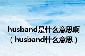 husband是什么意思啊（husband什么意思）