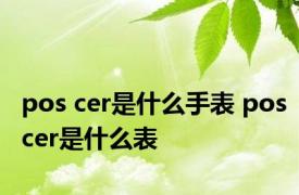 pos cer是什么手表 poscer是什么表