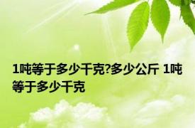 1吨等于多少千克?多少公斤 1吨等于多少千克