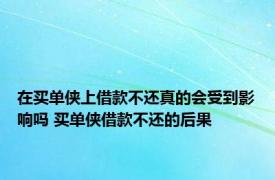 在买单侠上借款不还真的会受到影响吗 买单侠借款不还的后果