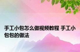 手工小包怎么做视频教程 手工小包包的做法