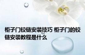 柜子门铰链安装技巧 柜子门的铰链安装教程是什么