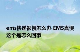 ems快递很慢怎么办 EMS真慢这个是怎么回事