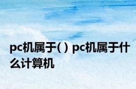 pc机属于( ) pc机属于什么计算机