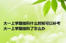 大一上学期挂科什么时候可以补考 大一上学期挂科了怎么办