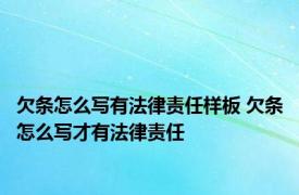 欠条怎么写有法律责任样板 欠条怎么写才有法律责任